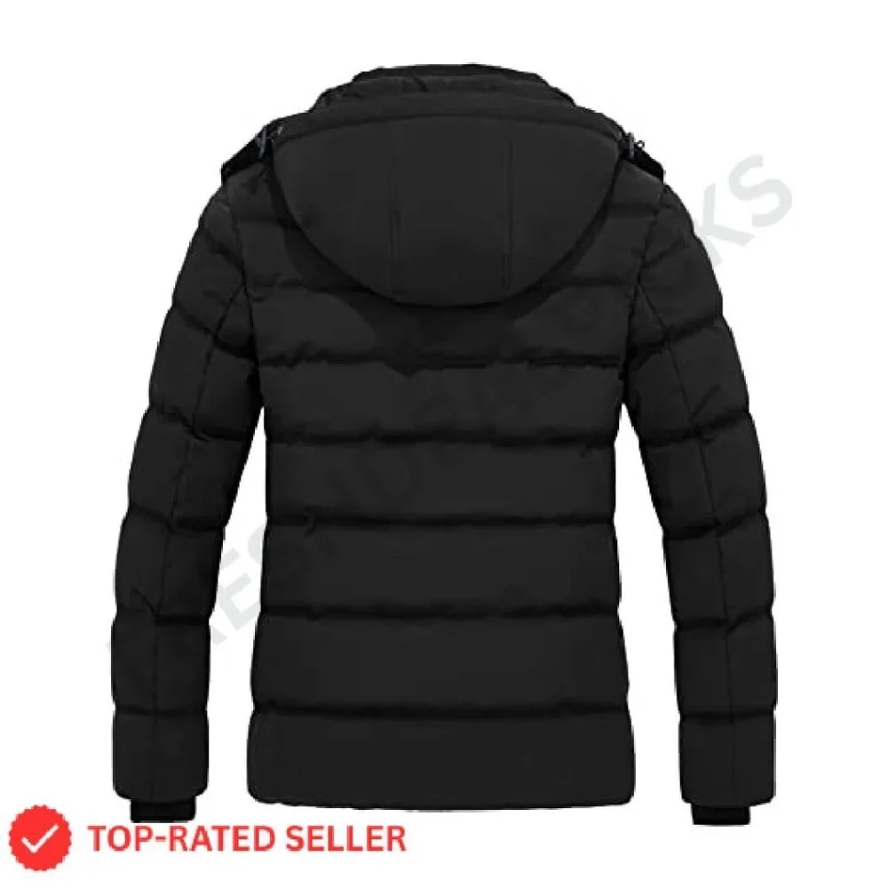 Quilted Puffer Jacket Hooded Winter Coat Thickened Elegant Chic Outerwear